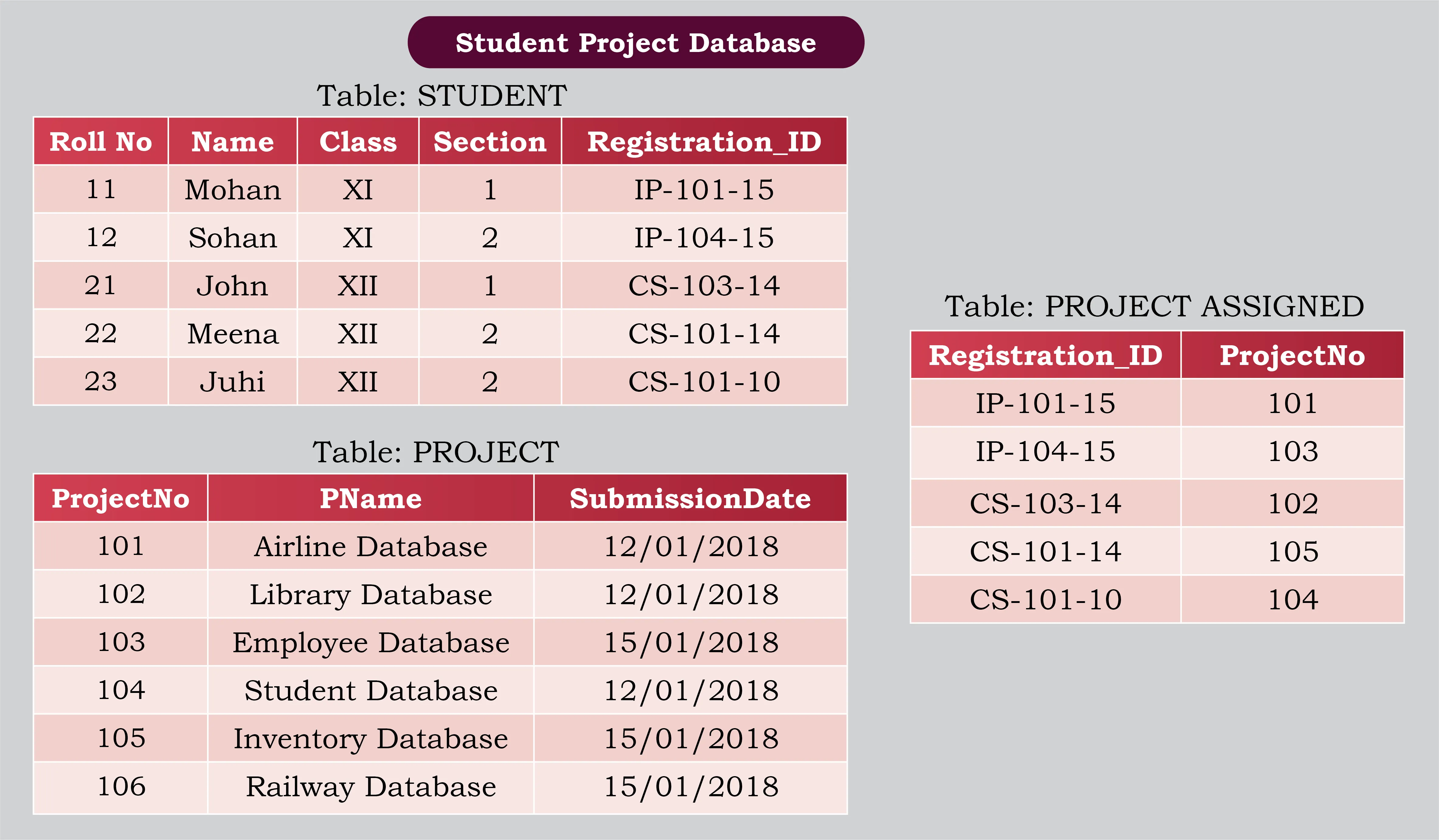 Student Project Database